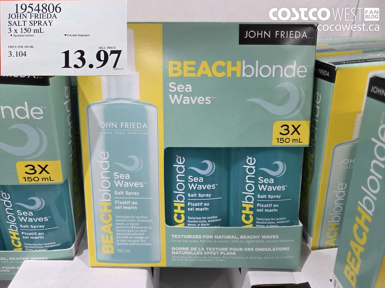 1954806 JOHN FRIEDA SALT SPRAY 3 X 150ML $13.97