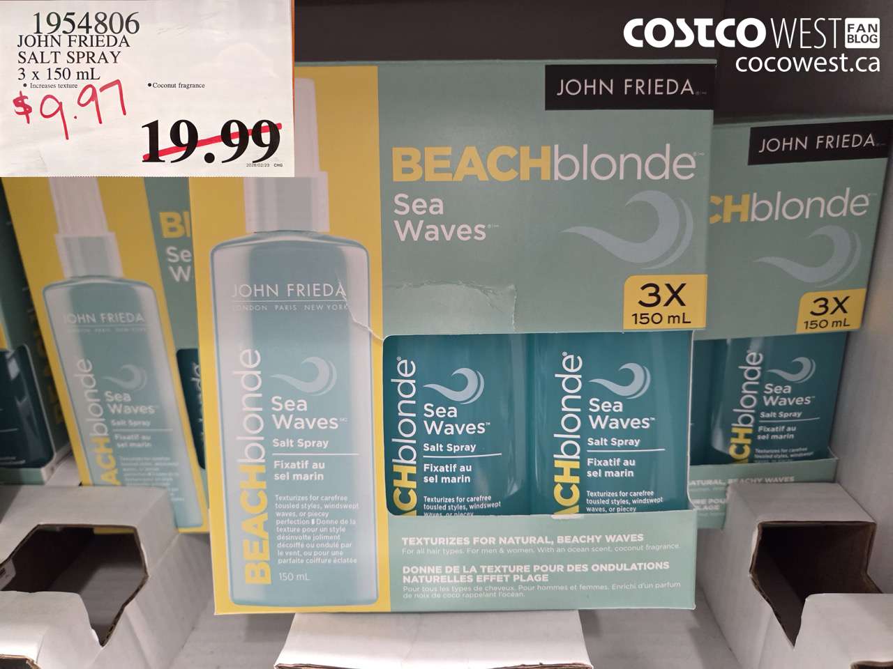 1954806 JOHN FRIEDA SALT SPRAY 3 X 150 ML $9.97