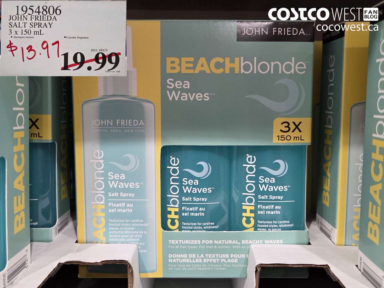 1954806 JOHN FRIEDA SALT SPRAY 3 x 150 mL $13.97