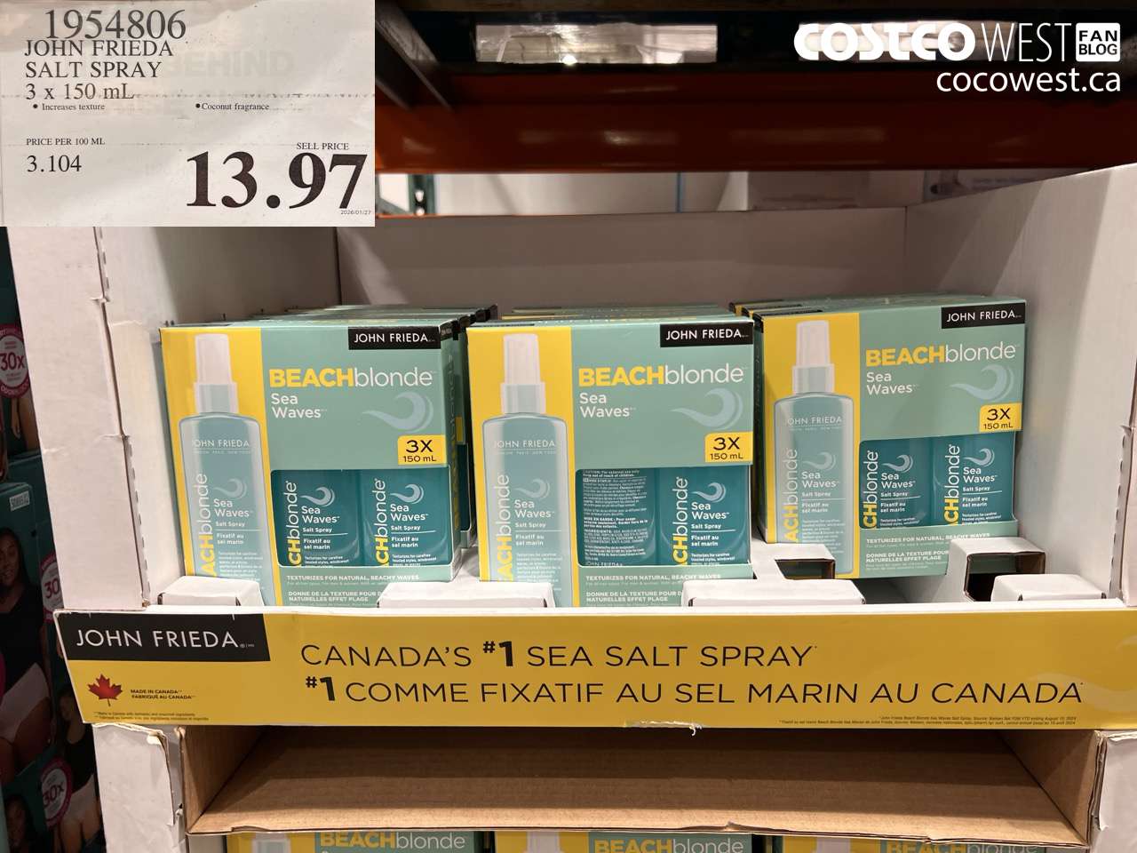 1954806 JOHN FRIEDA SALT SPRAY 3 x 150 mL $13.97