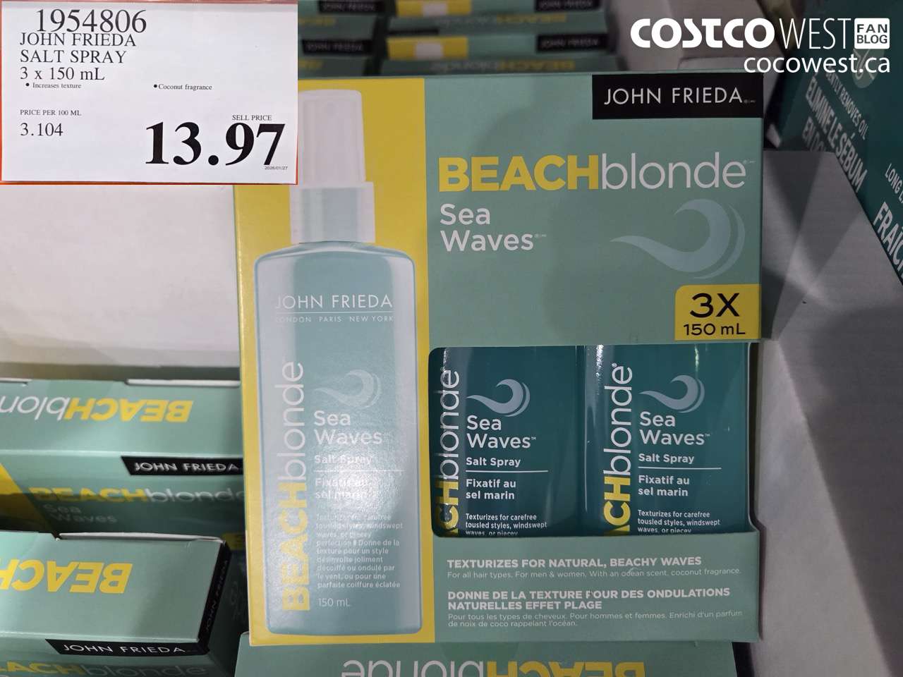 1954806 JOHN FRIEDA SALT SPRAY 3 x 150 mL $13.97