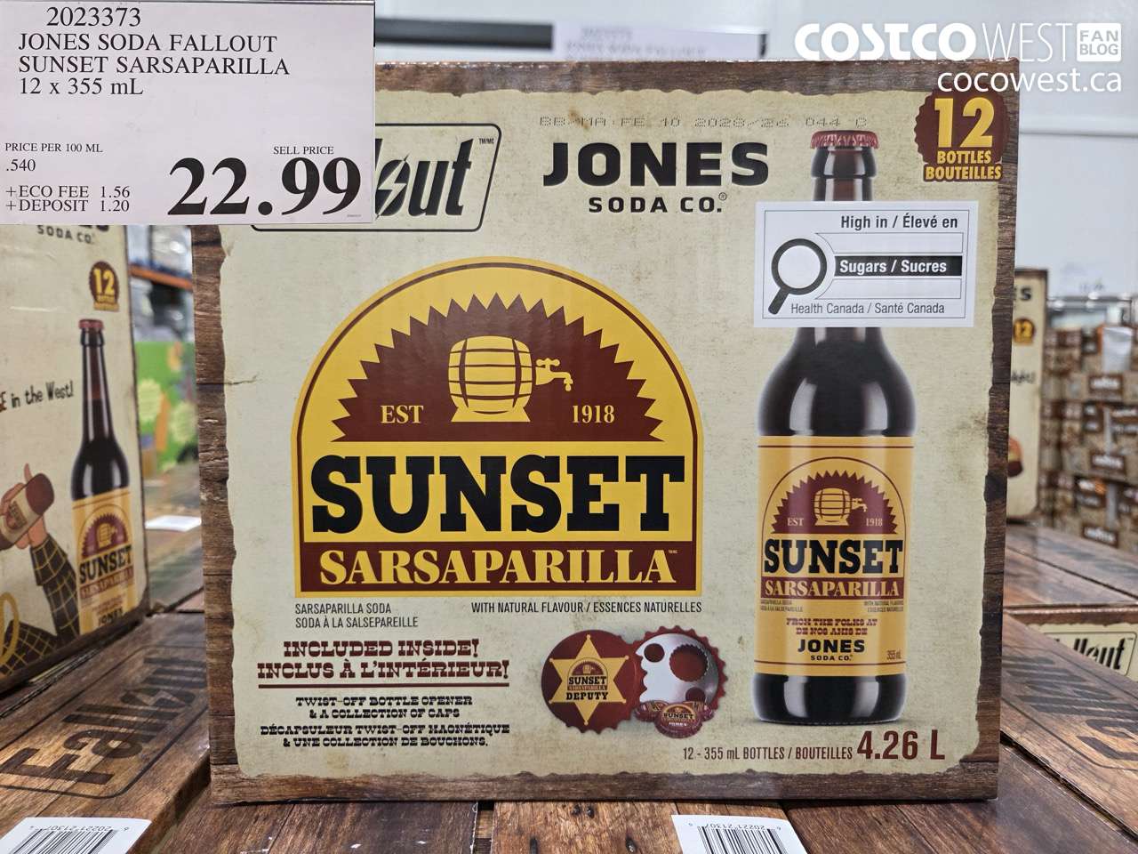 2023373 JONES SODA FALLOUT SUNSET SARSAPARILLA 12 X 355 ML $22.99