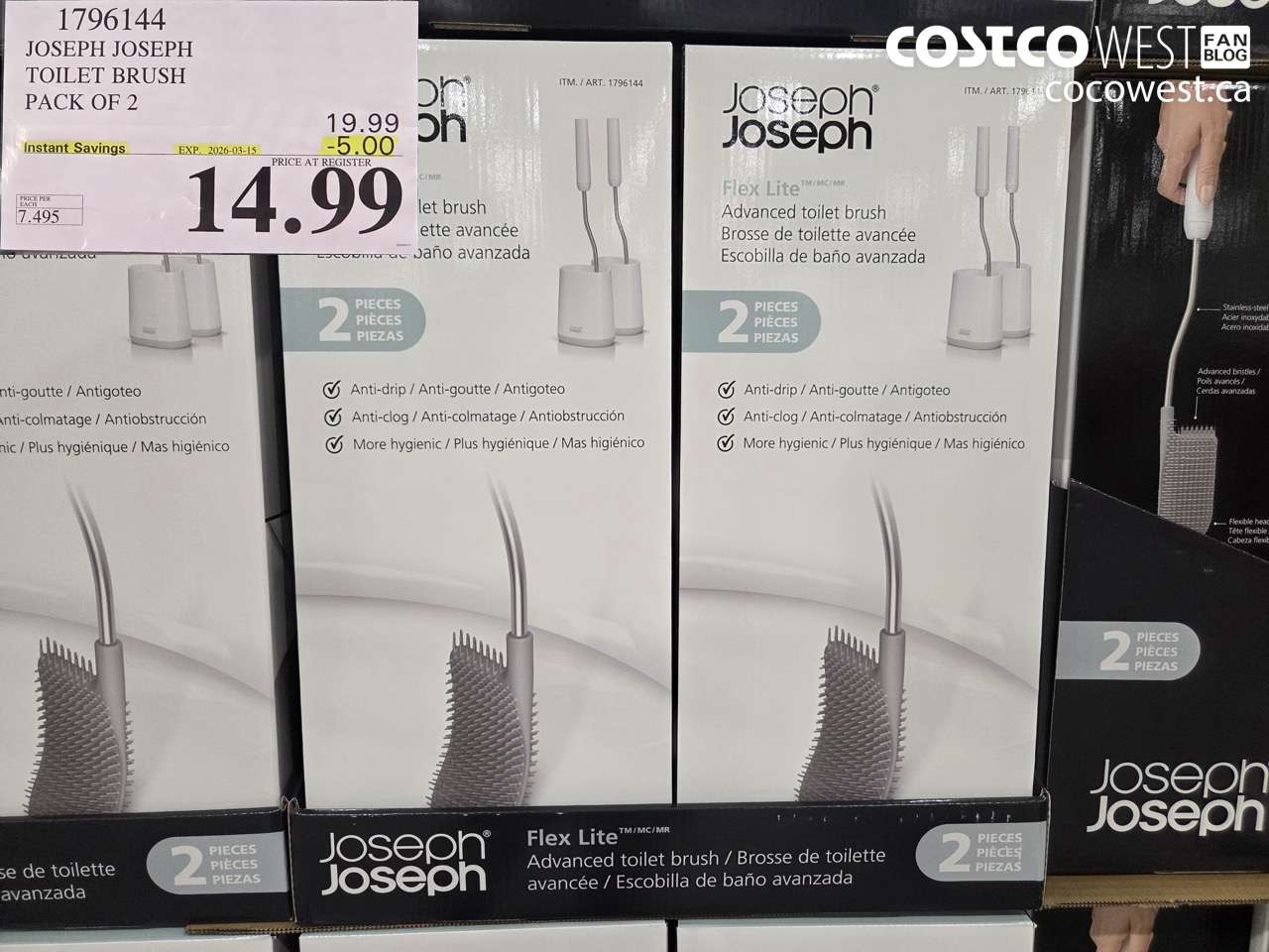 1796144 JOSEPH JOSEPH TOILET BRUSH PACK OF 2 ($5.00 INSTANT SAVINGS EXPIRES ON 2026-03-15) $14.99