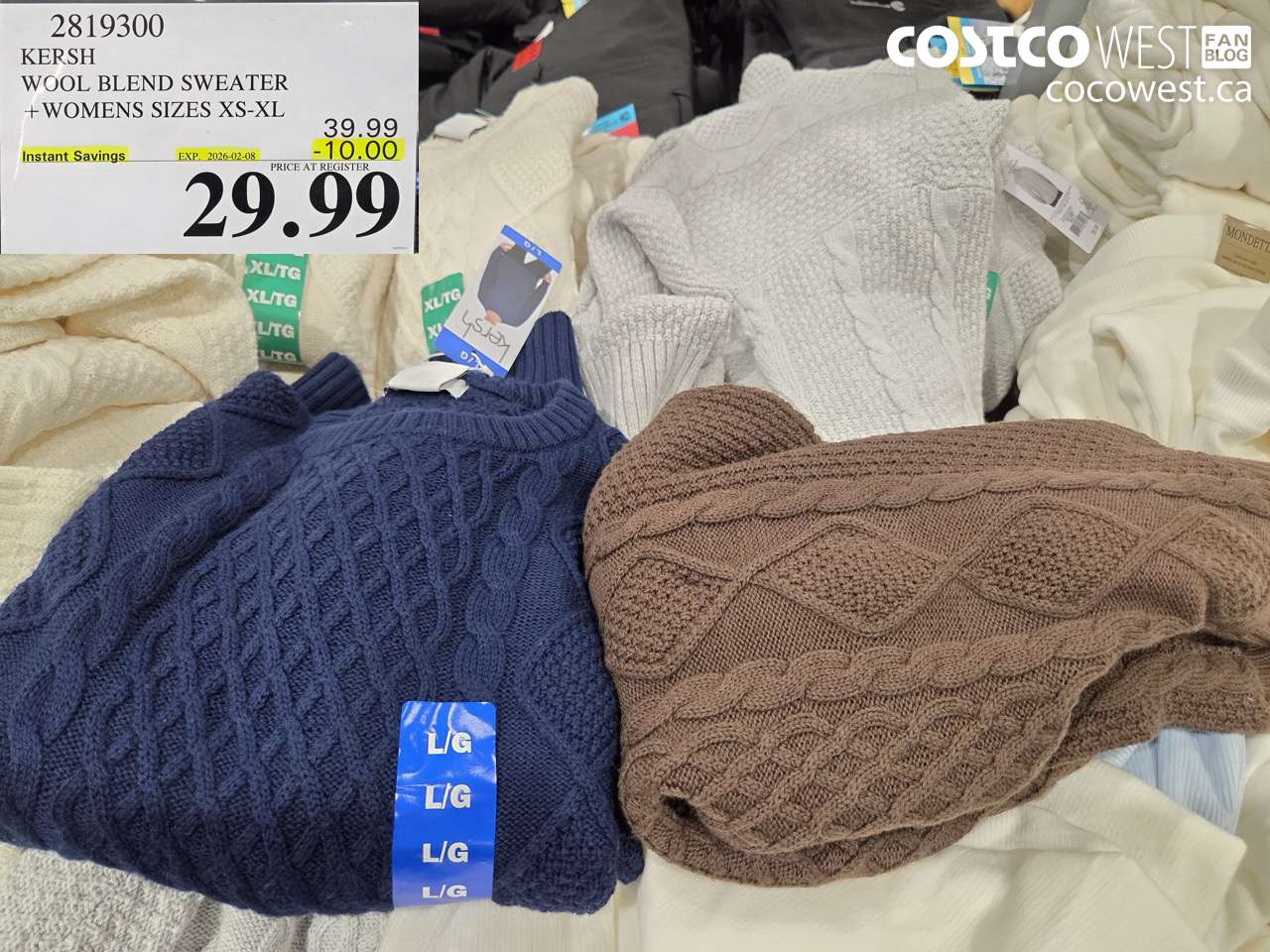 2819300 KERSH WOOL BLEND SWEATER + WOMENS SIZES XS-XL ($10.00 INSTANT SAVINGS EXPIRES ON 2026-02-08) $29.99