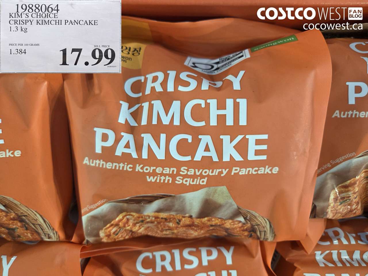 1988064 KIM'S CHOICE CRISPY KIMCHI PANCAKE 1.3KG $17.99
