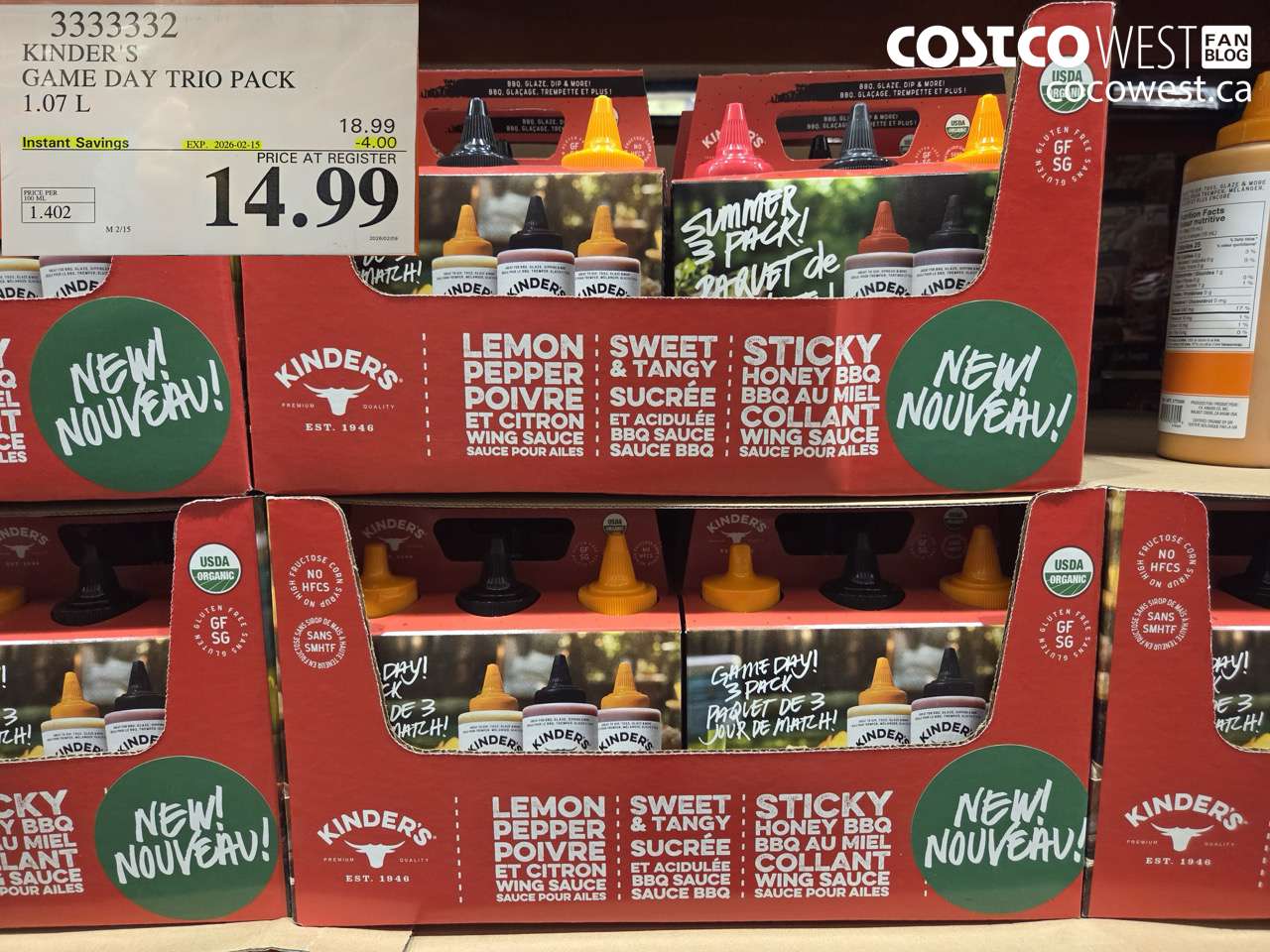 3333332 KINDER'S GAME DAY TRIO PACK 1.07 L ($4.00 INSTANT SAVINGS EXPIRES ON 2026-02-15) $14.99