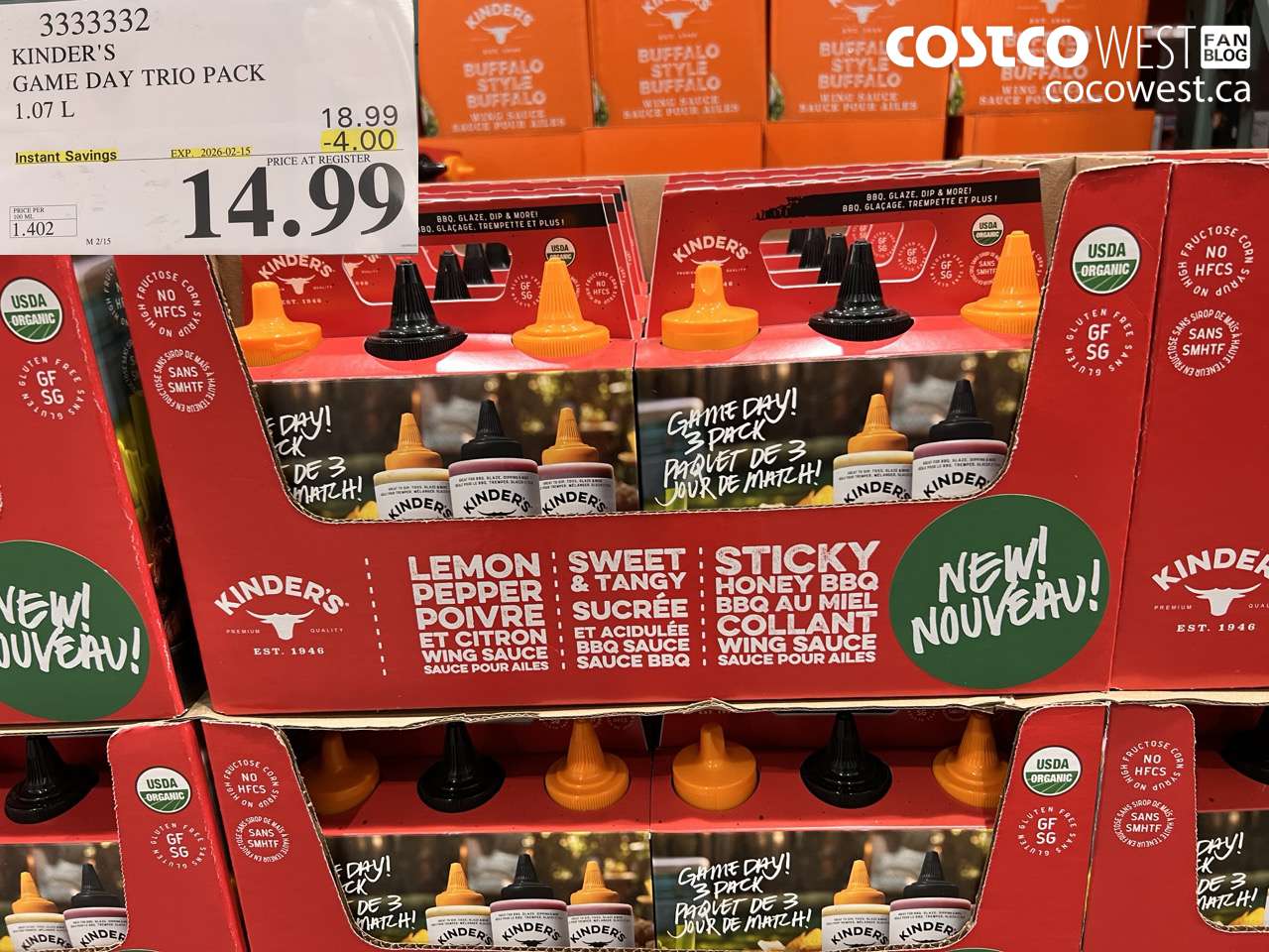 3333332 KINDER'S GAME DAY TRIO PACK 1.07 L ($4.00 INSTANT SAVINGS EXPIRES ON 2026-02-15) $14.99