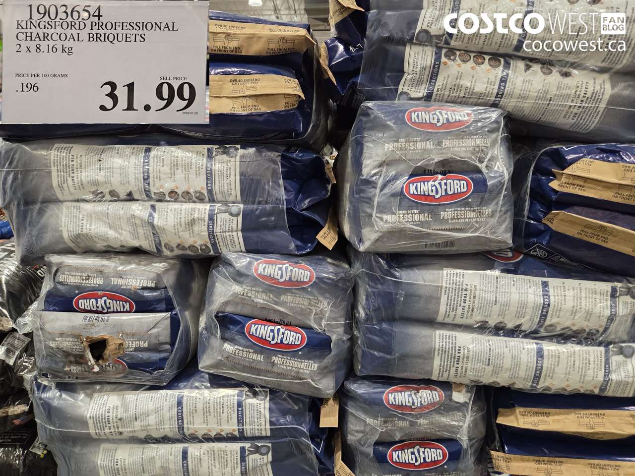 1903654 KINGSFORD PROFESSIONAL CHARCOAL BRIQUETS 2 X 8.16 KG $31.99