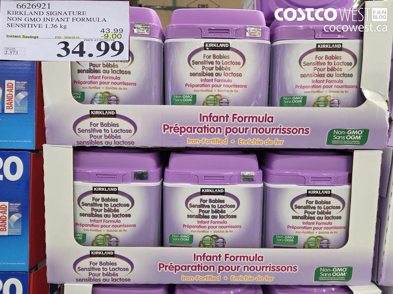 6626921 KIRKLAND SIGNATURE NON GMO INFANT FORMULA SENSITIVE 1.36 kg ($9.00 INSTANT SAVINGS EXPIRES ON 2026-03-15) $34.99
