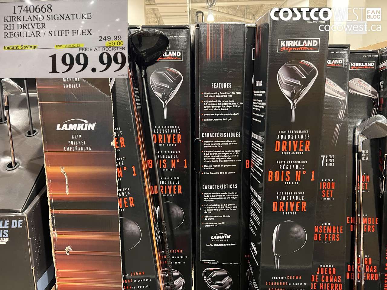 1740668 KIRKLAND SIGNATURE RH DRIVER REGULAR / STIFF FLEX ($50.00 INSTANT SAVINGS EXPIRES ON 2026-02-22) $199.99