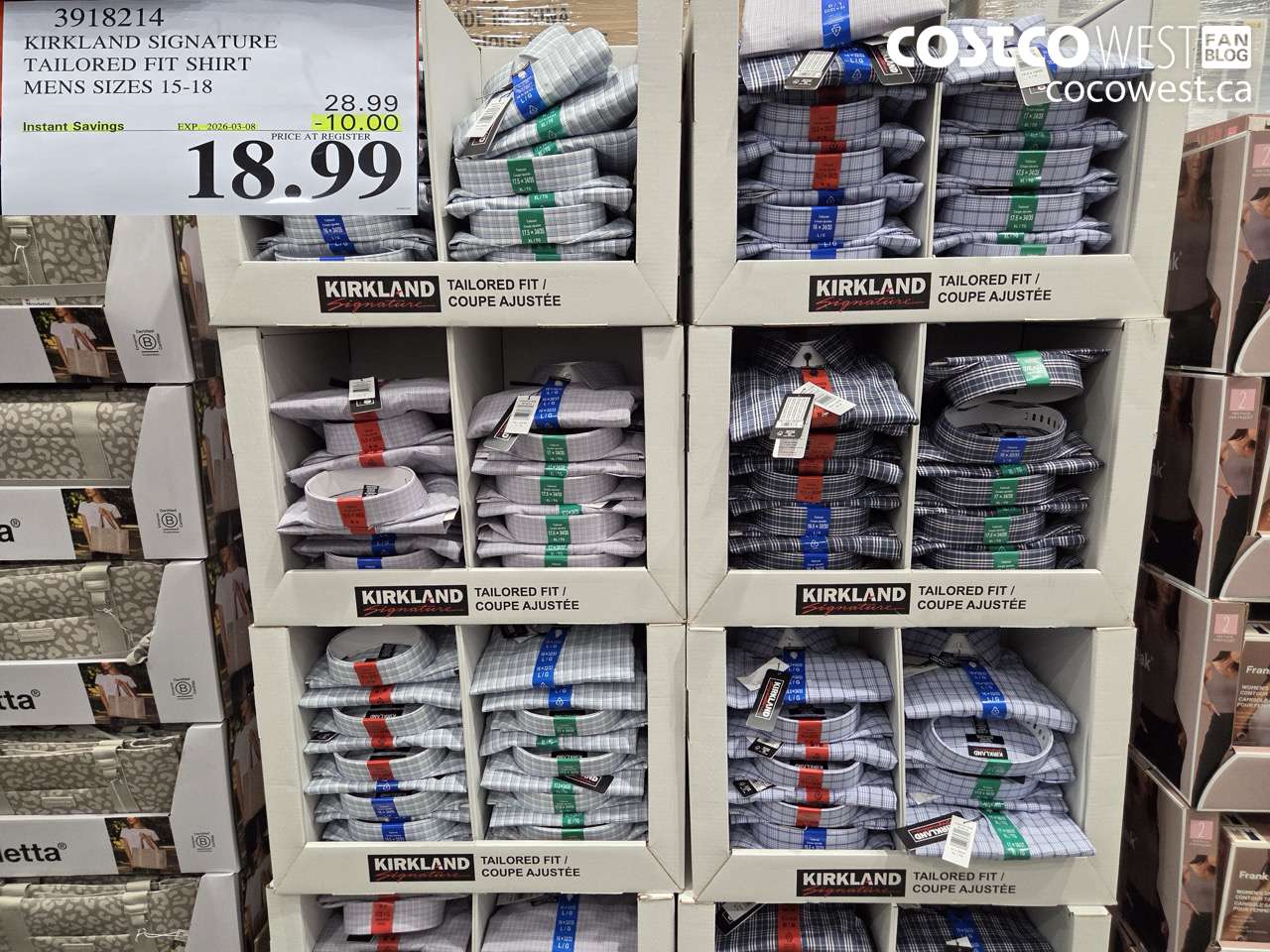 3918214 KIRKLAND SIGNATURE TAILORED FIT SHIRT MENS SIZES 15-18 ($10.00 INSTANT SAVINGS EXPIRES ON 2026-03-08) $18.99