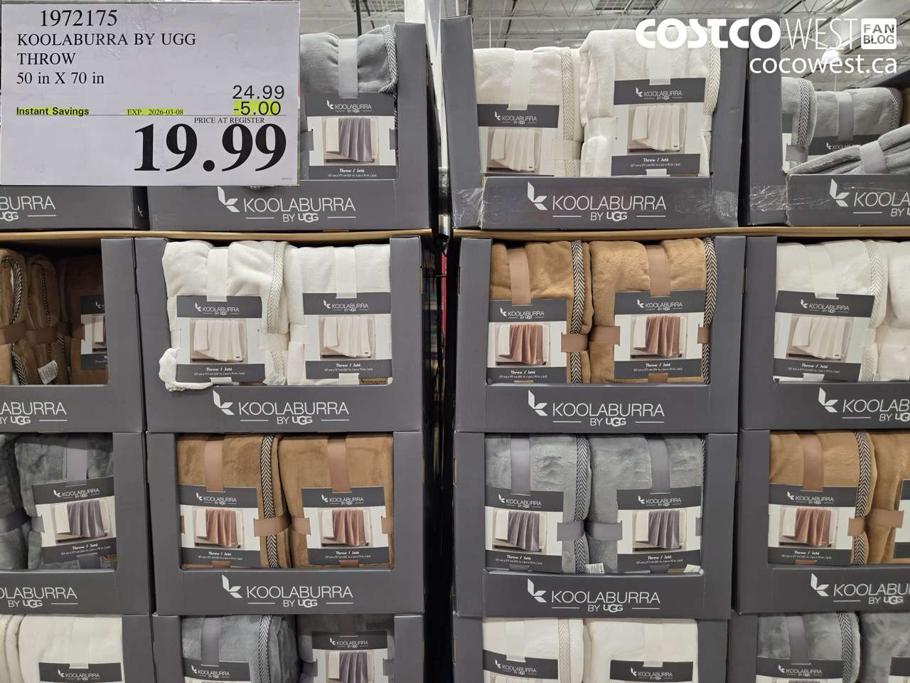 1972175 KOOLABURRA BY UGG THROW 50 IN X 70 IN ($5.00 INSTANT SAVINGS EXPIRES ON 2026-03-08) $19.99