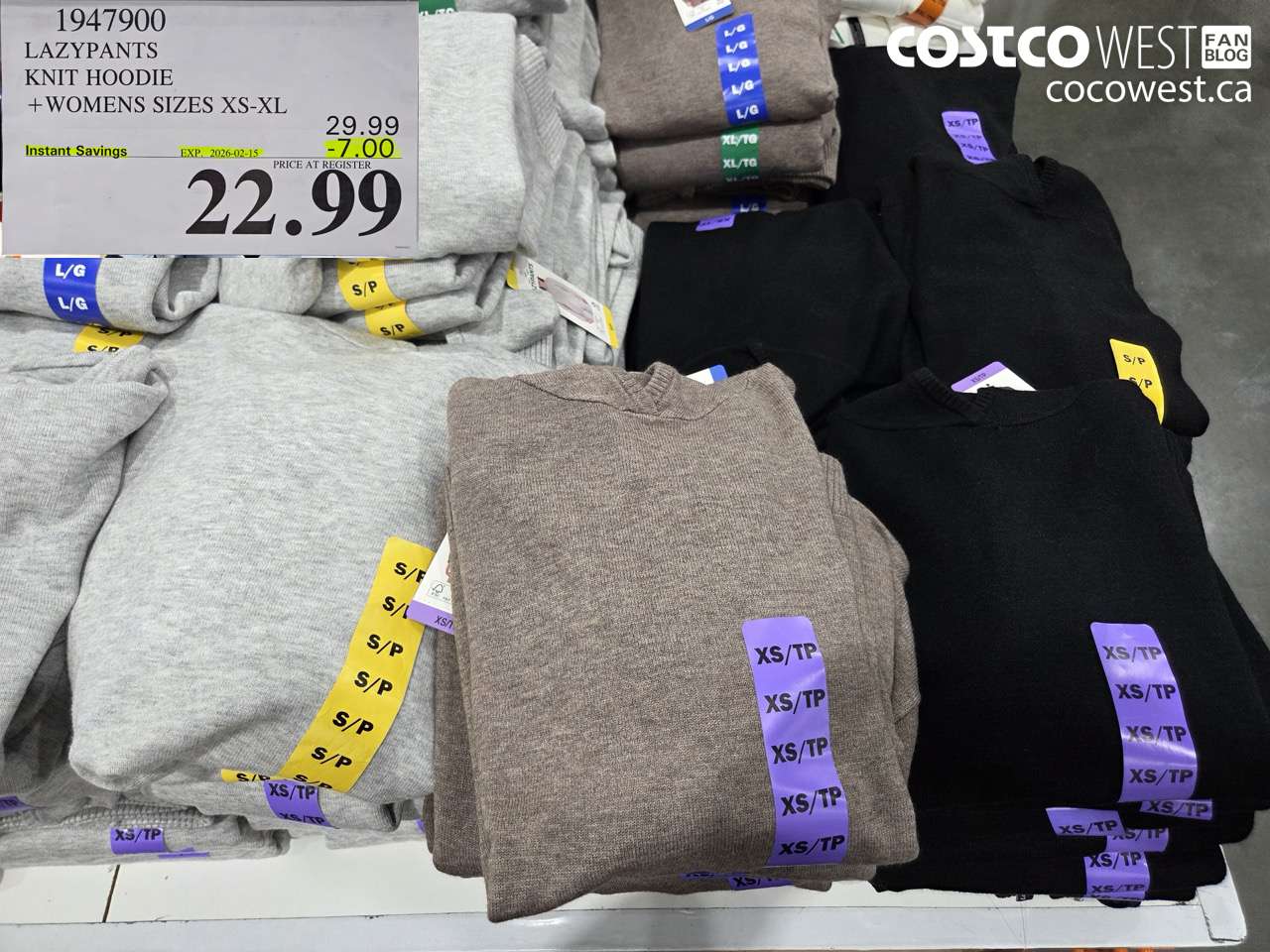 1947900 LAZYPANTS KNIT HOODIE WOMENS SIZES XS-XL ($7.00 INSTANT SAVINGS EXPIRES ON 2026-02-15) $22.99