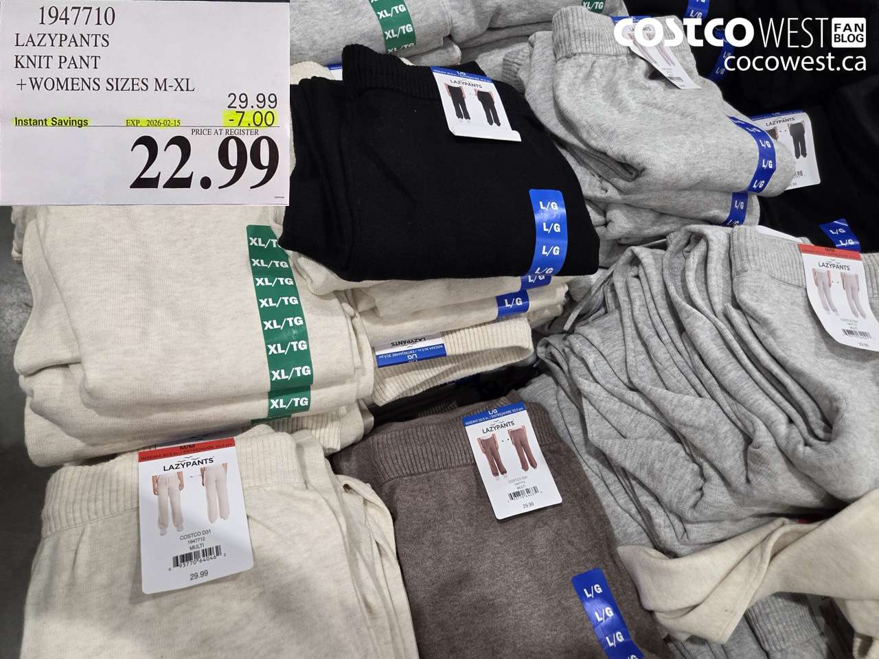 1947710 LAZYPANTS KNIT PANT + WOMENS SIZES M-XL ($7.00 INSTANT SAVINGS EXPIRES ON 2026-02-15) $22.99