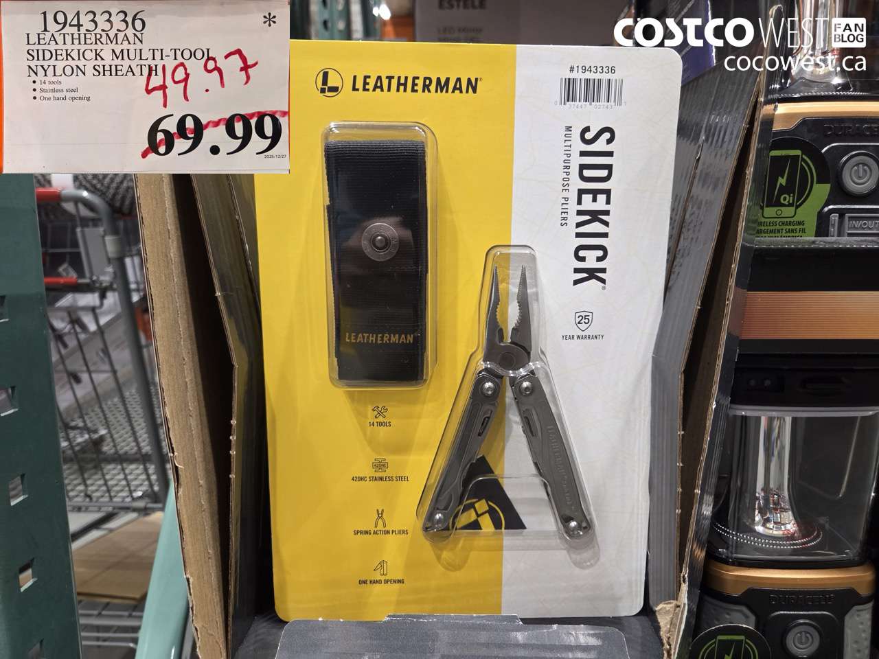 1943336 LEATHERMAN SIDEKICK MULTI-TOOL NYLON SHEATH $49.97