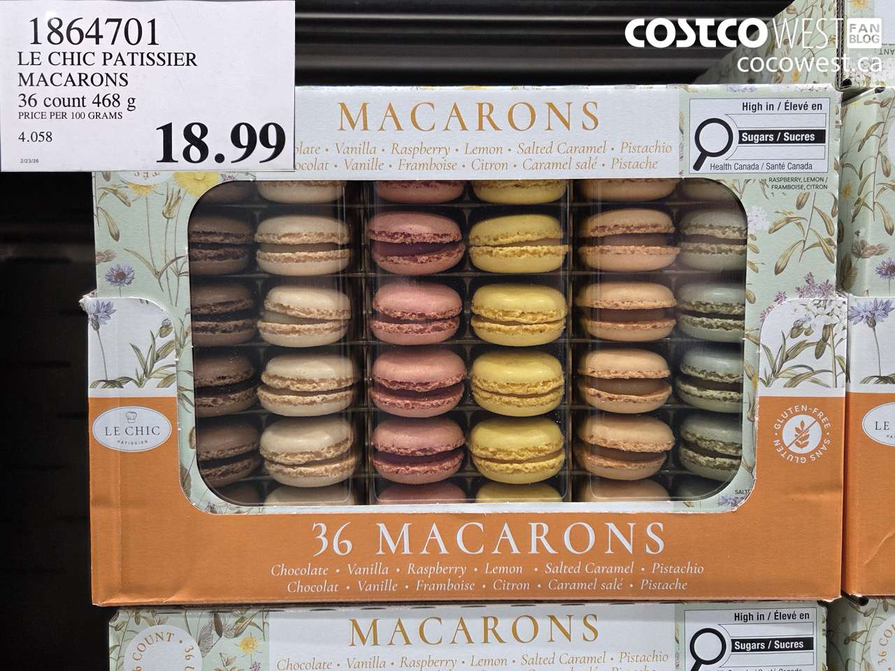 1864701 LE CHIC PATISSIER MACARONS 36 COUNT 468G $18.99