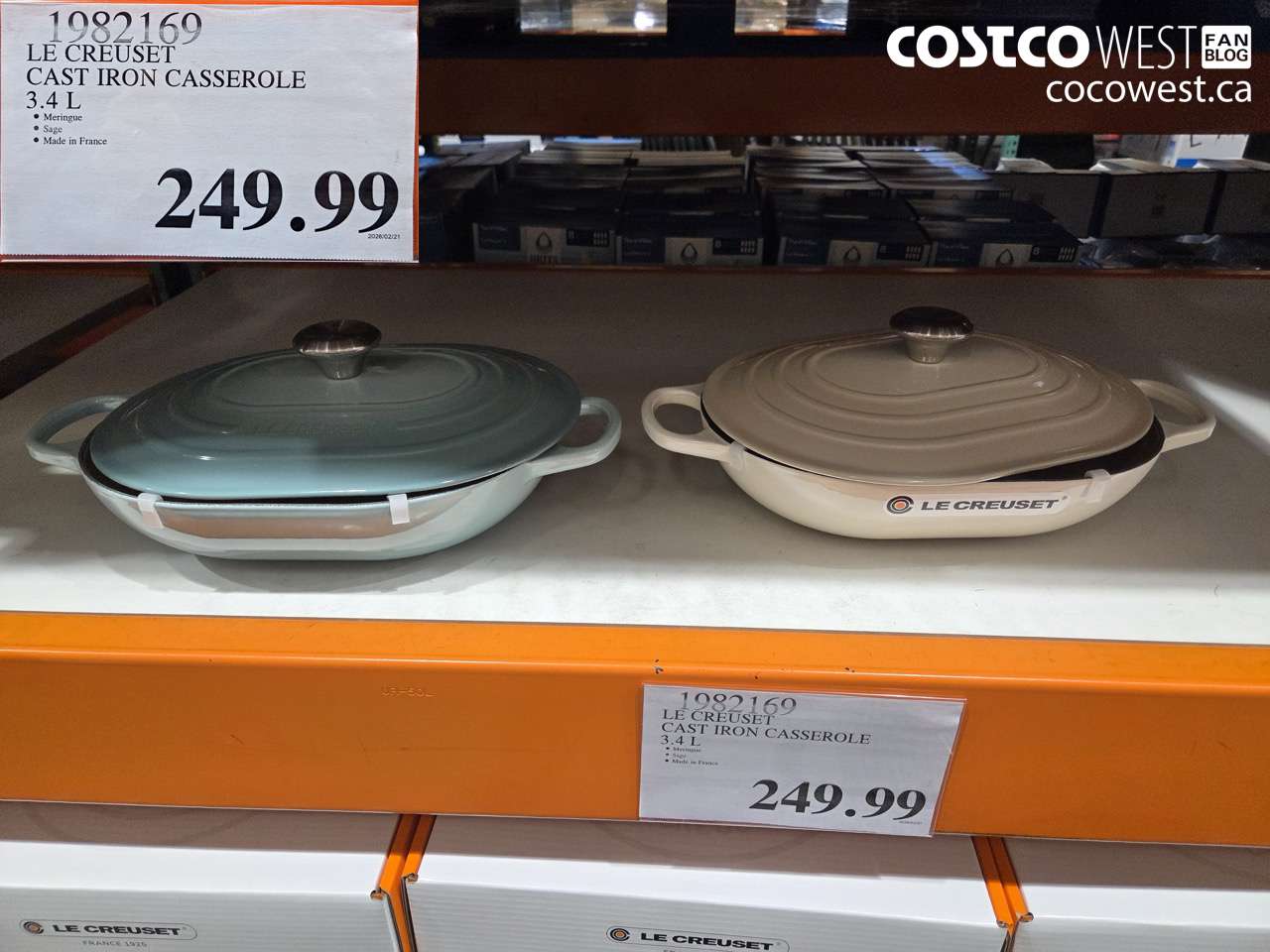 1982169 LE CREUSET CAST IRON CASSEROLE 3.4 L $249.99