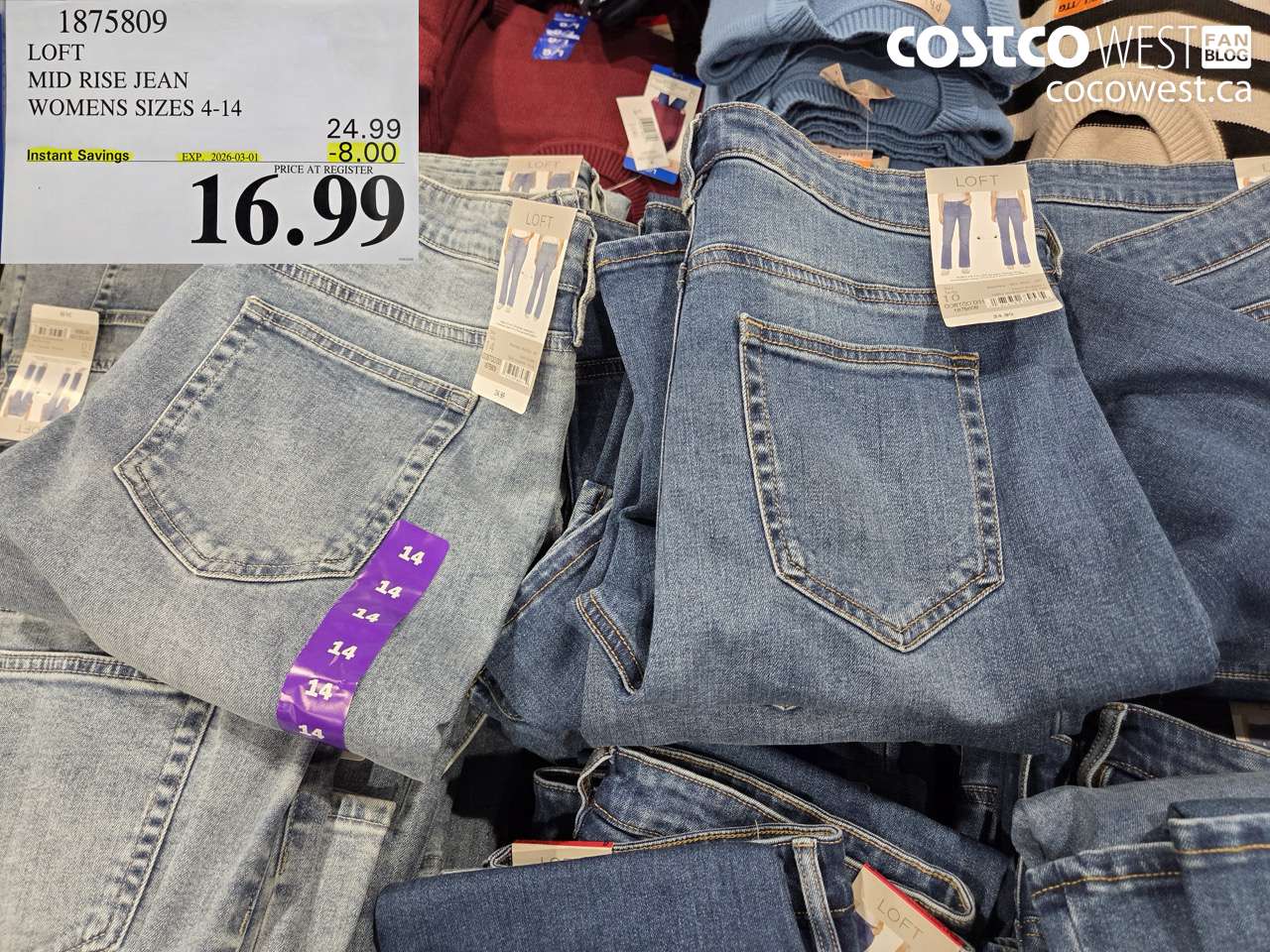 1875809 LOFT MID RISE JEAN WOMENS SIZES 4-14 ($8.00 INSTANT SAVINGS EXPIRES ON 2026-03-01) $16.99