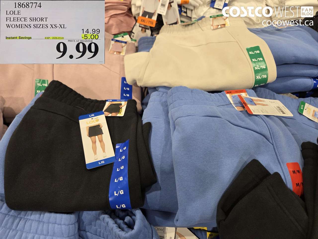 1868774 LOLE FLEECE SHORT WOMENS SIZES XS-XL ($5.00 INSTANT SAVINGS EXPIRES ON 2026-03-01) $9.99