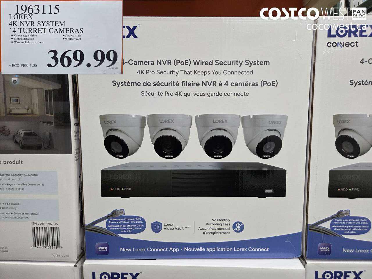 1963115 LOREX 4K NVR SYSTEM 4 TURRET CAMERAS $369.99