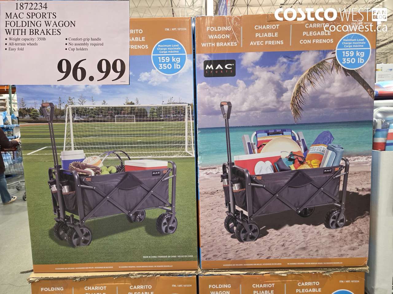 1872234 MAC SPORTS FOLDING WAGON WITH BRAKES $96.99