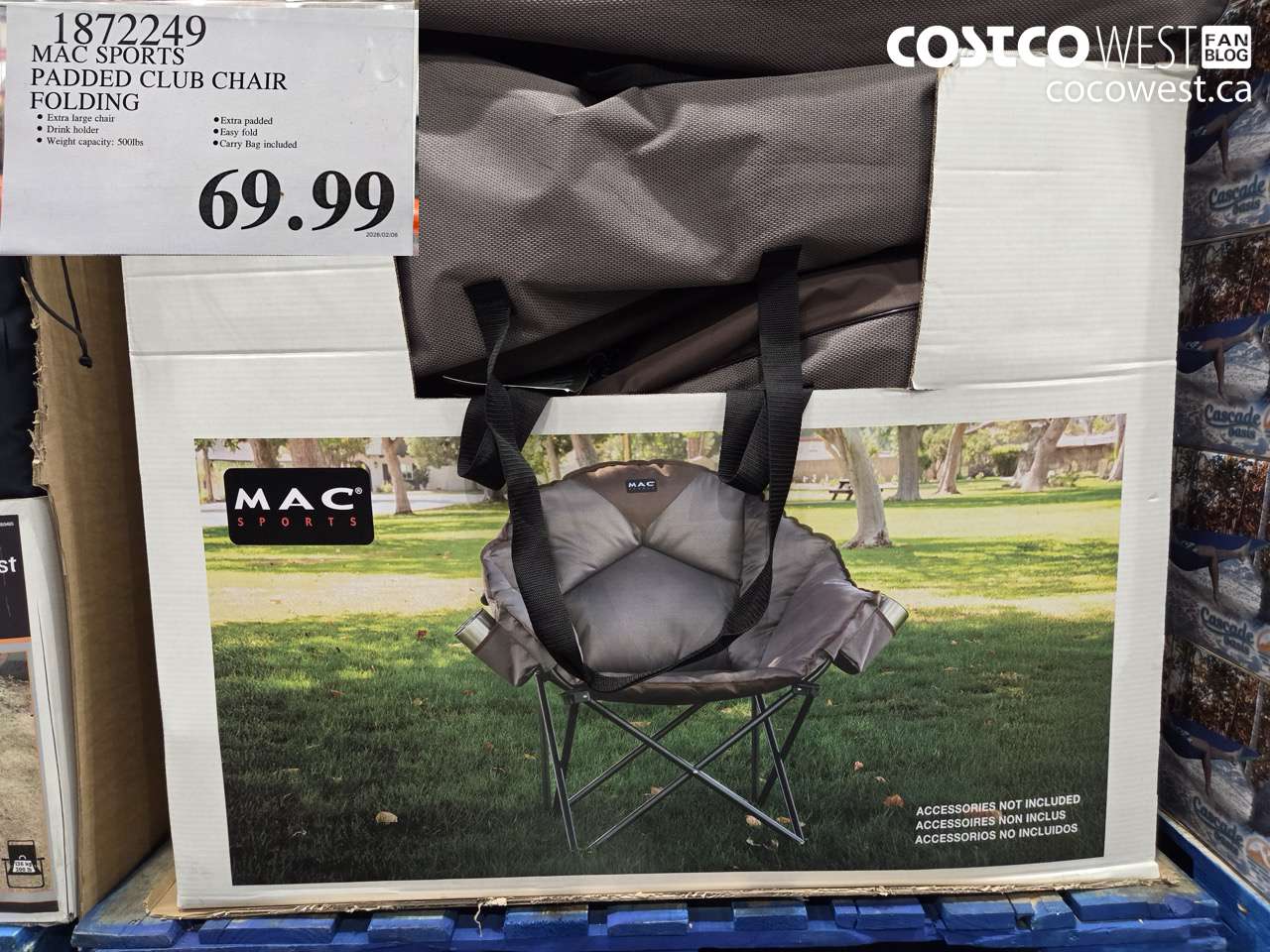 1872249 MAC SPORTS PADDED CLUB CHAIR FOLDING $69.99
