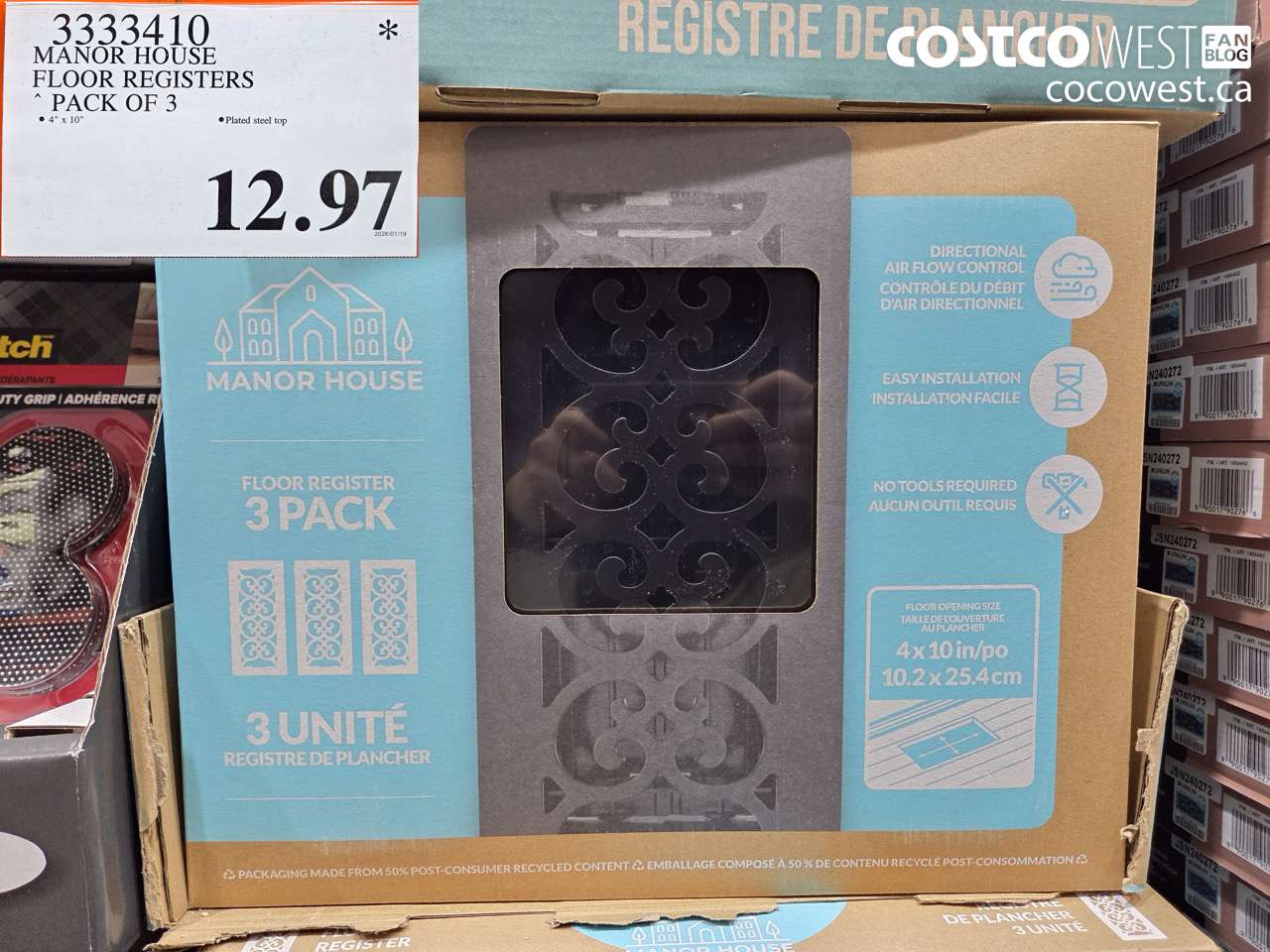 3333410 MANOR HOUSE FLOOR REGISTERS 4