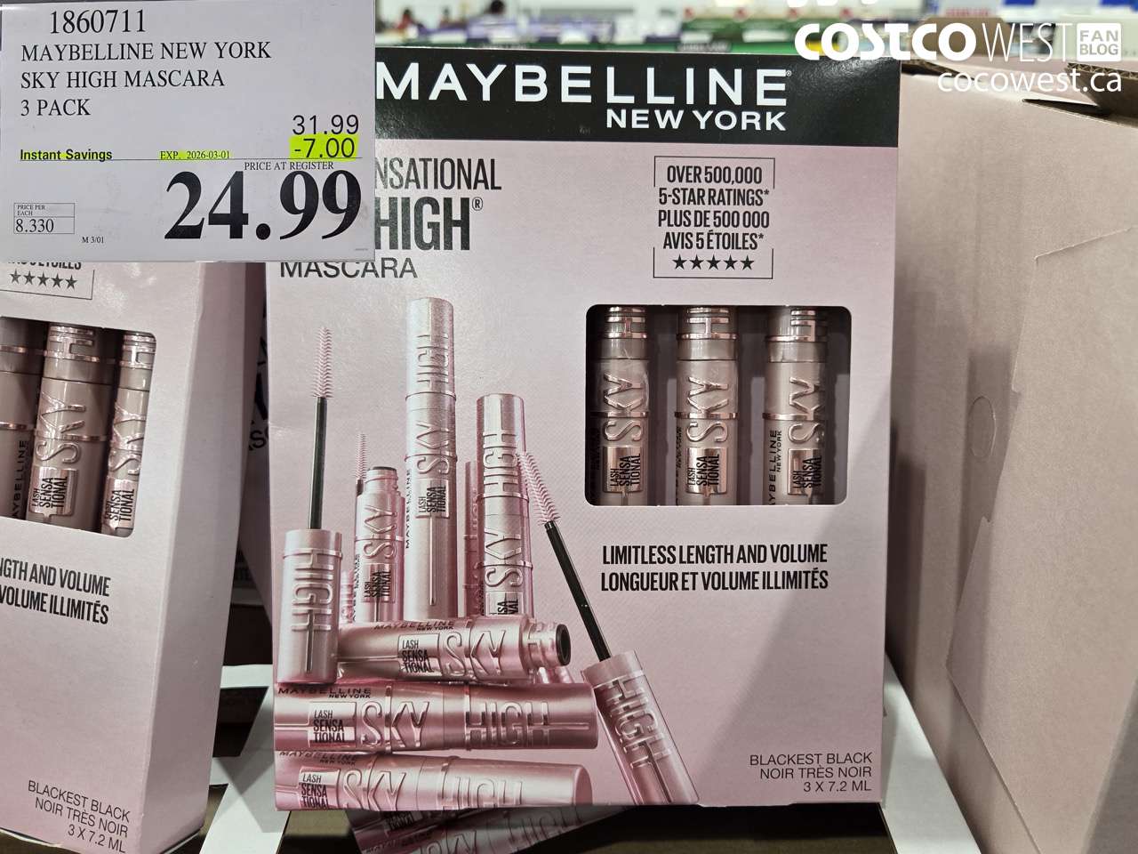 1860711 MAYBELLINE NEW YORK SKY HIGH MASCARA 3 PACK ($7.00 INSTANT SAVINGS EXPIRES ON 2026-03-01) $24.99