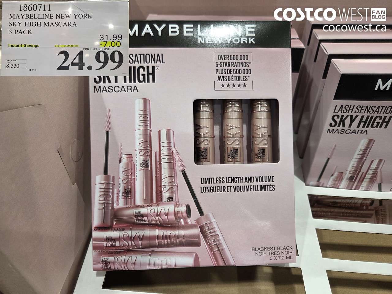 18607111 MAYBELLINE NEW YORK SKY HIGH MASCARA 3 PACK ($7.00 INSTANT SAVINGS EXPIRES ON 2026-03-01) $24.99