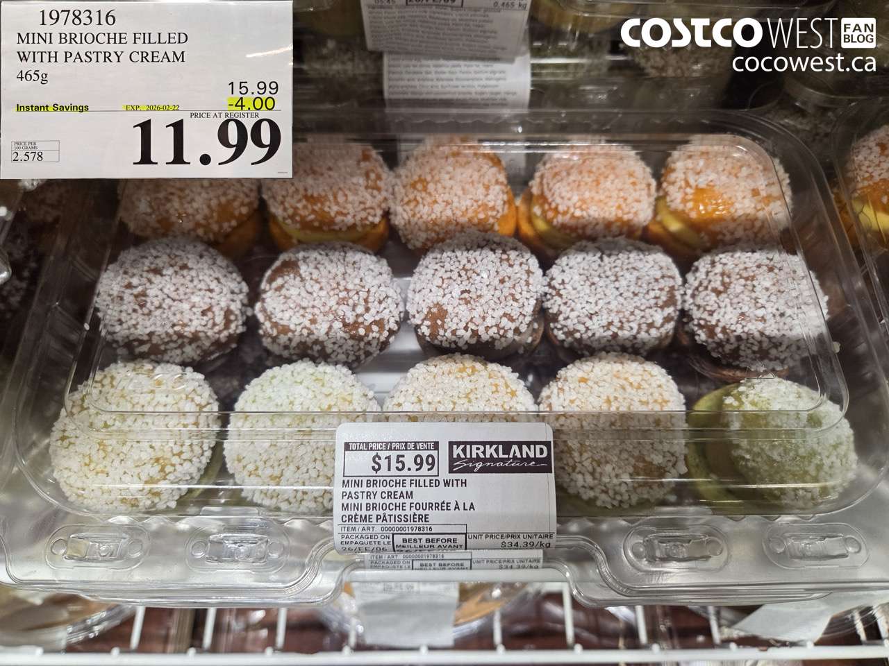 1978316 MINI BRIOCHE FILLED WITH PASTRY CREAM ($4.00 INSTANT SAVINGS EXPIRES ON 2026-02-22) $11.99