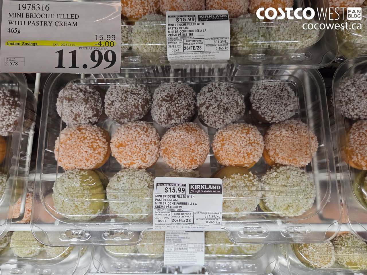 1978316 MINI BRIOCHE FILLED WITH PASTRY CREAM 465G ($4.00 INSTANT SAVINGS EXPIRES ON 2026-03-15) $11.99