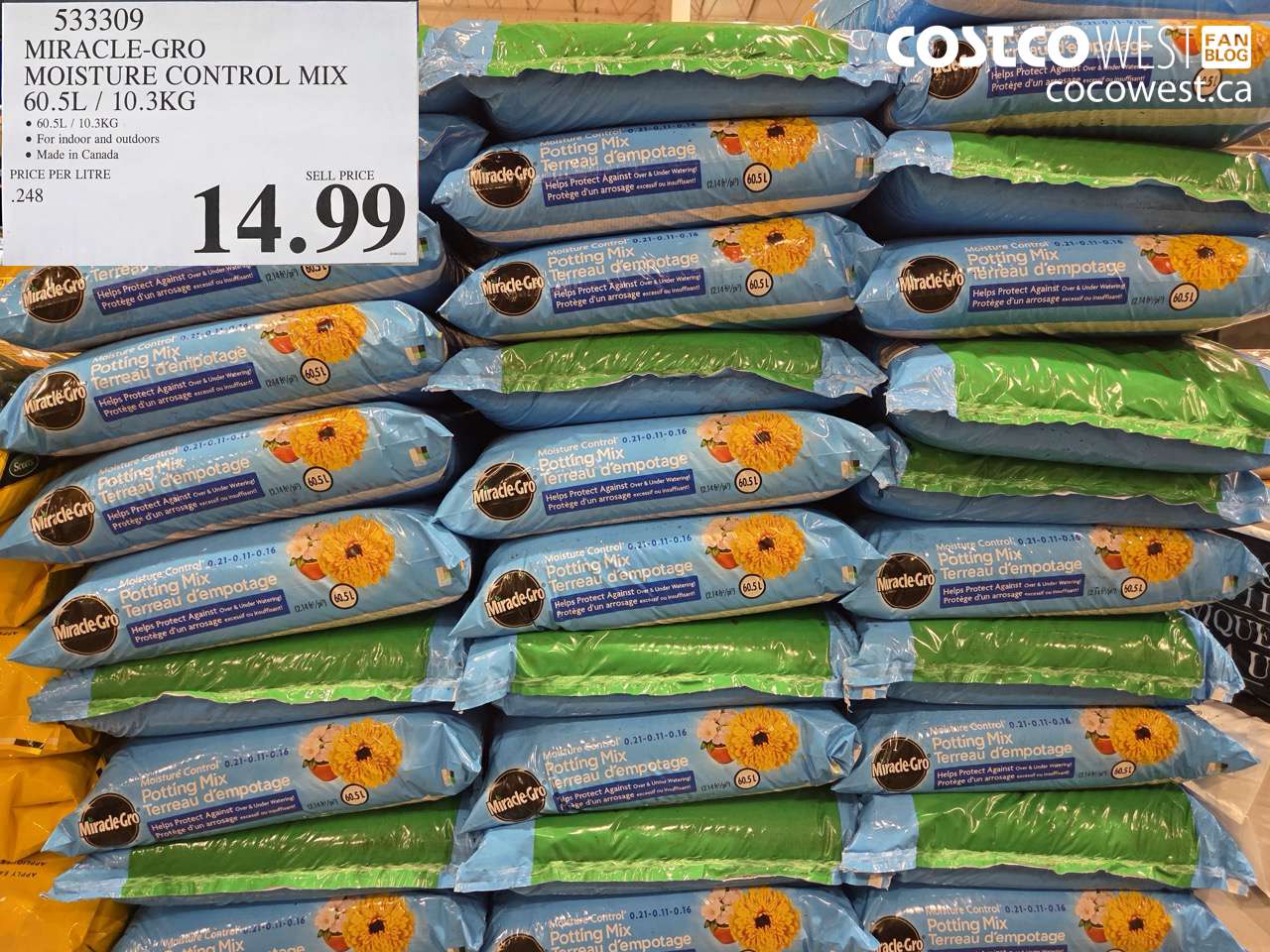 533309 MIRACLE-GRO MOISTURE CONTROL MIX 60.5L / 10.3KG $14.99