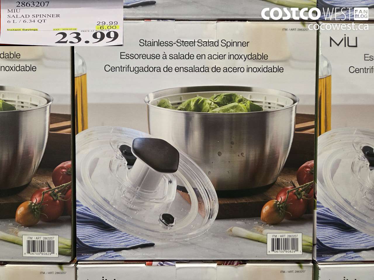2863207 MIU SALAD SPINNER 6 L / 6.34 QT ($6.00 INSTANT SAVINGS EXPIRES ON 2026-03-08) $23.99