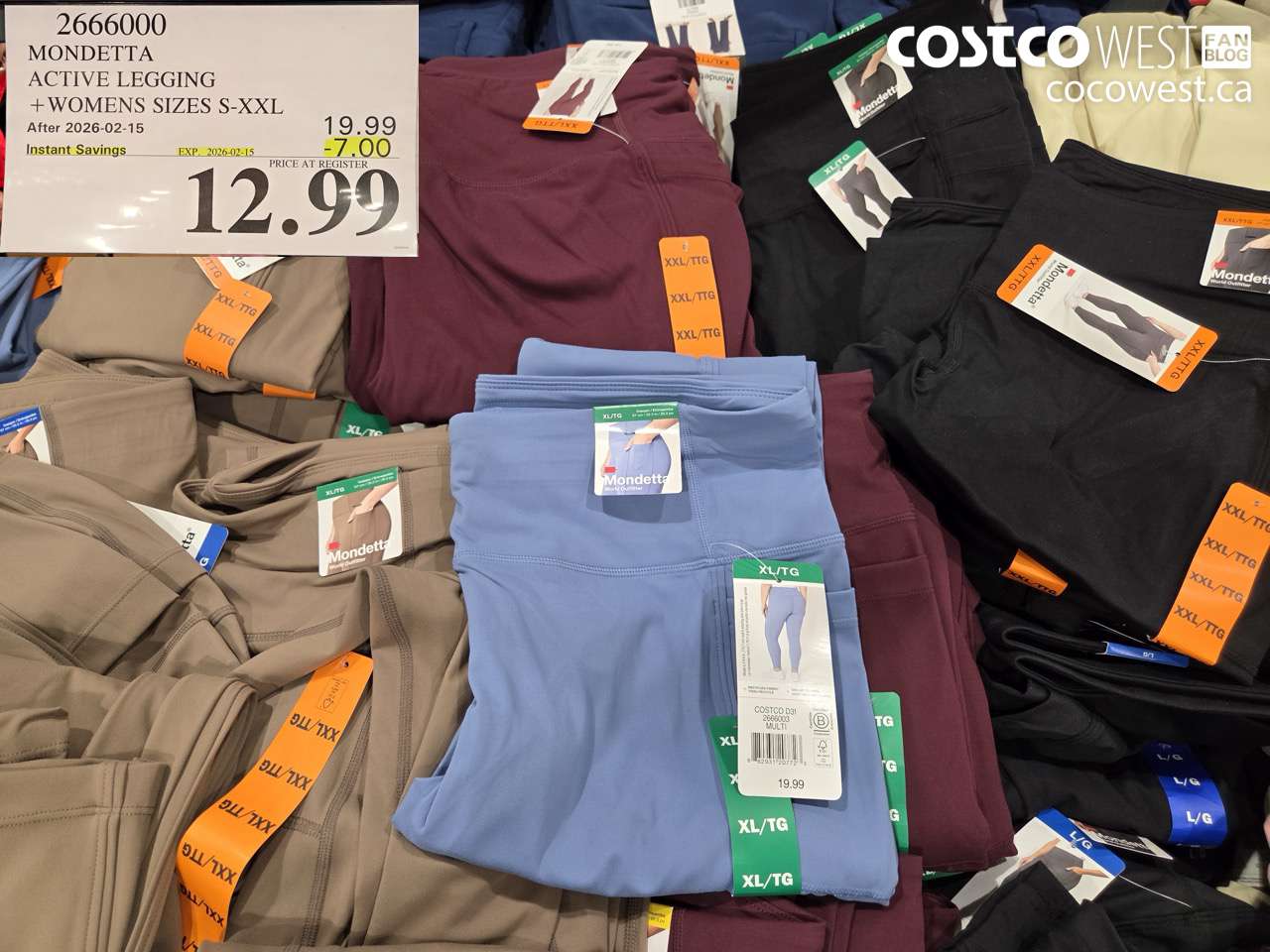 2666000 MONDETTA ACTIVE LEGGING + WOMENS SIZES S-XXL ($7.00 INSTANT SAVINGS EXPIRES ON 2026-02-15) $12.99