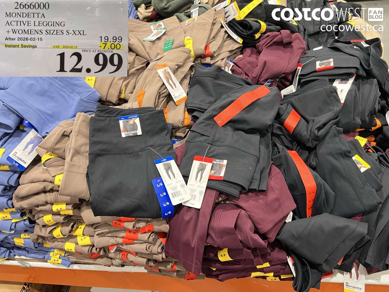 2666000 MONDETTA ACTIVE LEGGING + WOMENS SIZES S-XXL ($7.00 INSTANT SAVINGS EXPIRES ON 2026-02-15) $12.99