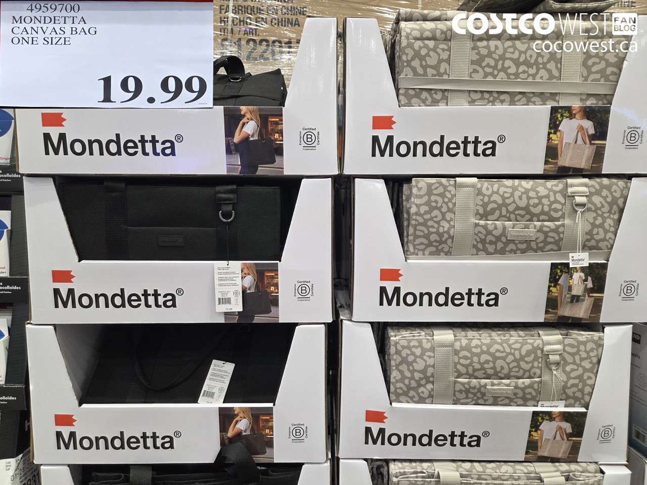 4959700 MONDETTA CANVAS BAG ONE SIZE $19.99