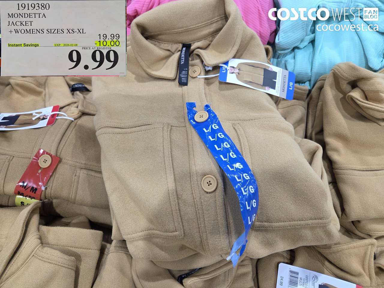 1919380 MONDETTA JACKET WOMENS SIZES XS-XL ($10.00 INSTANT SAVINGS EXPIRES ON 2026-02-08) $9.99