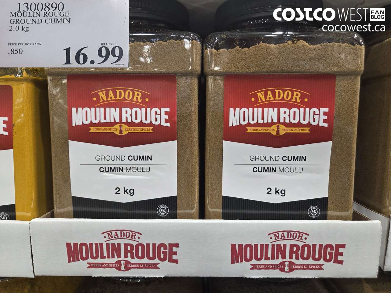 1300890 MOULIN ROUGE GROUND CUMIN 2.0 kg $16.99