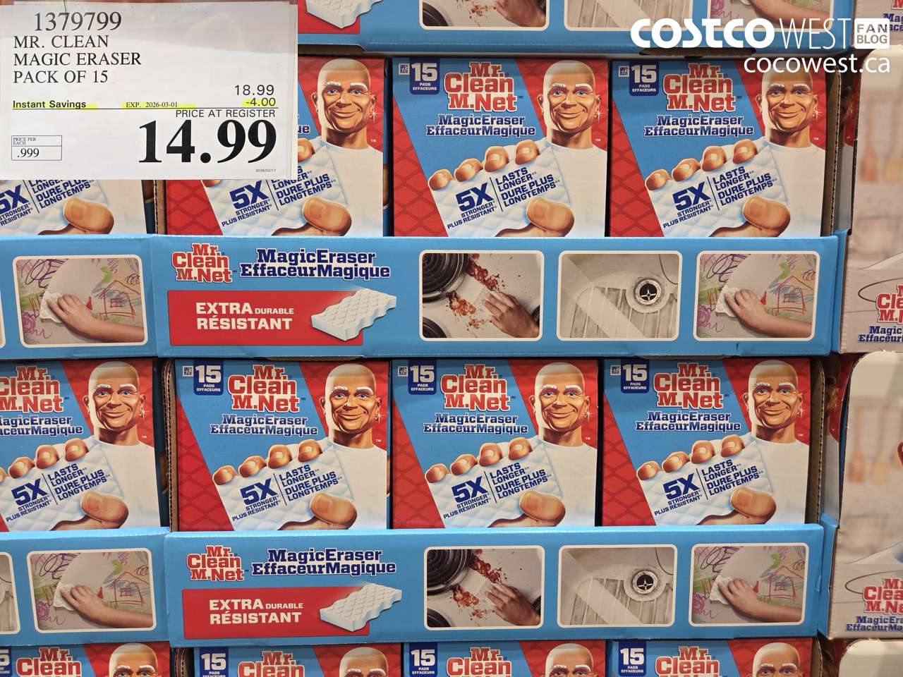 13797999 MR. CLEAN MAGIC ERASER PACK OF 15 ($4.00 INSTANT SAVINGS EXPIRES ON 2026-03-01) $14.99