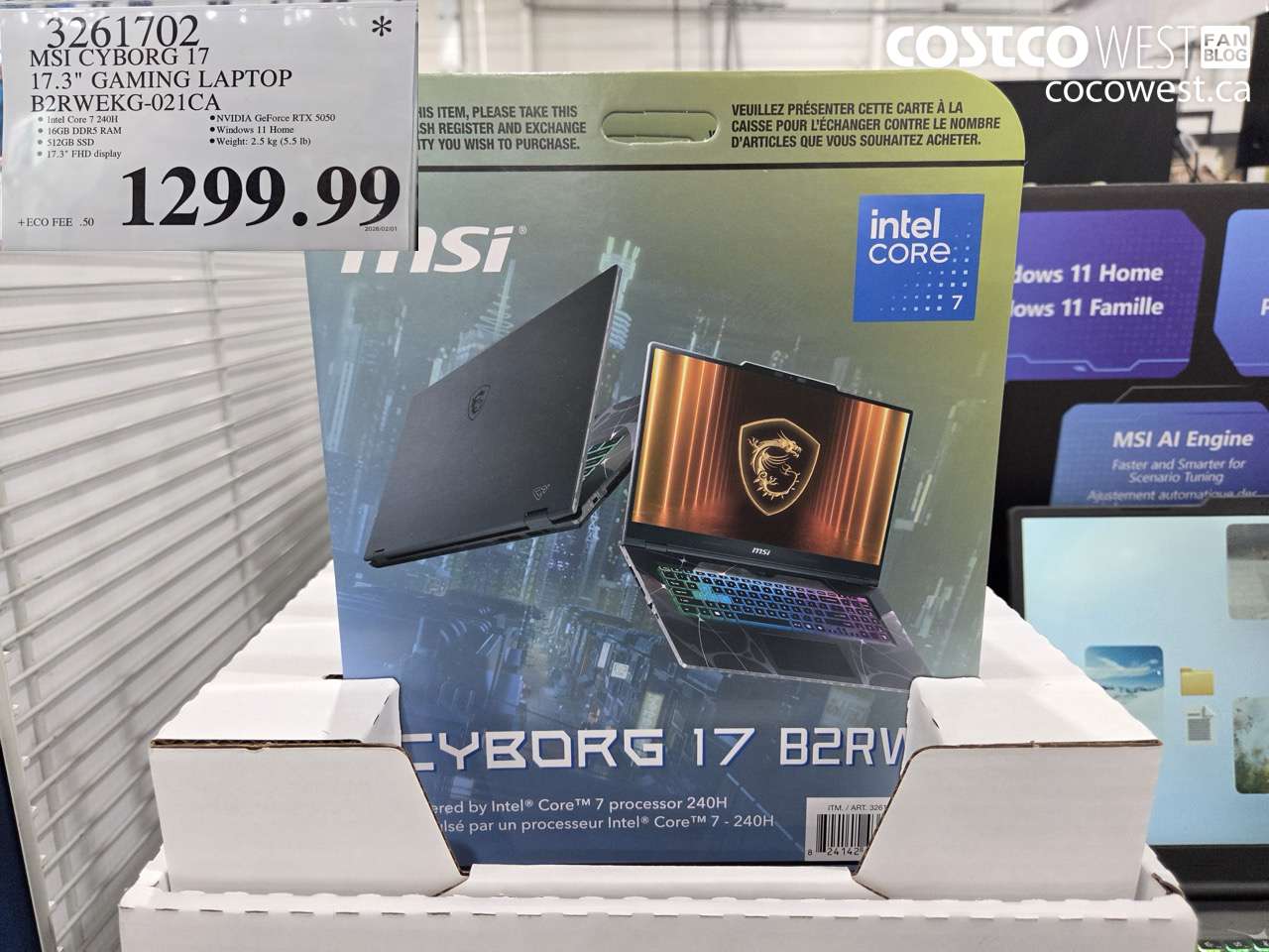3261702 MSI CYBORG 17 17.3