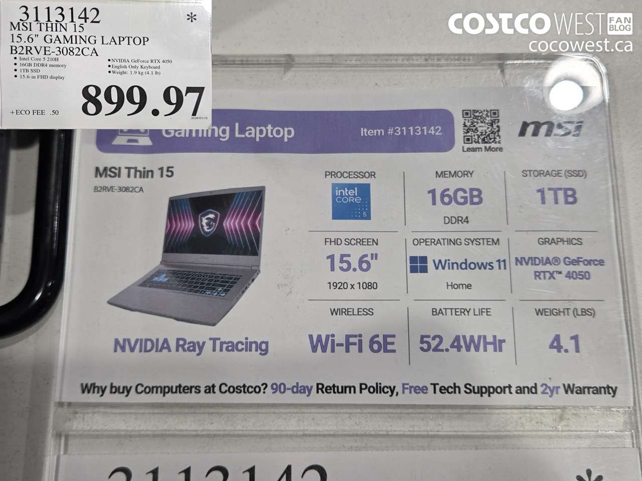 3113142 MSI THIN 15 15.6\