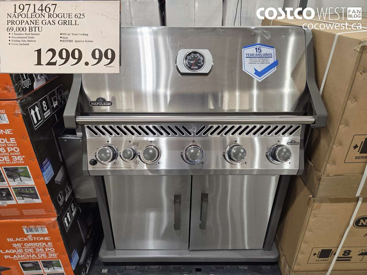 1971467 NAPOLEON ROGUE 625 PROPANE GAS GRILL $1299.99