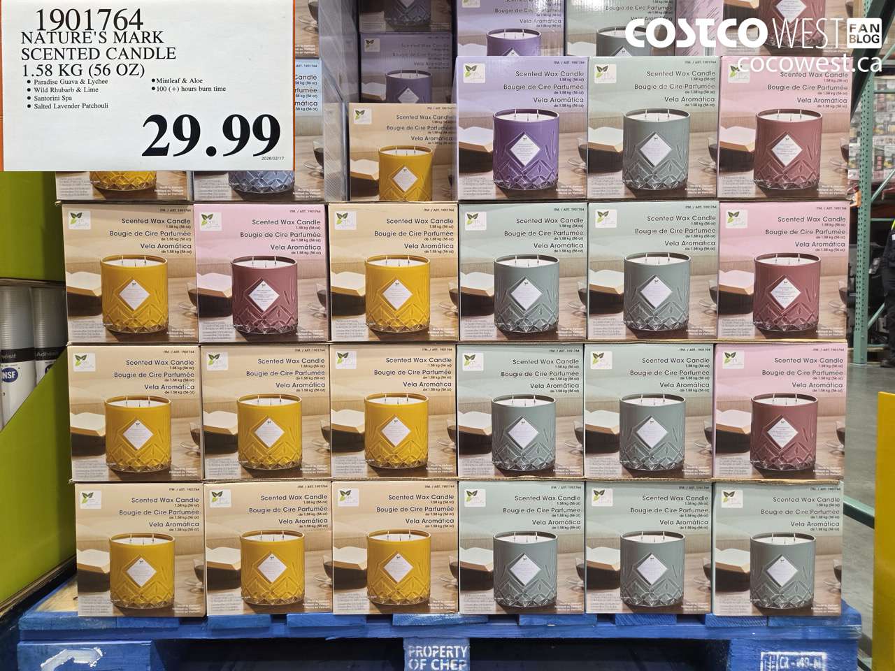 1901764 NATURE'S MARK SCENTED CANDLE 1.58 KG (56 OZ) $29.99