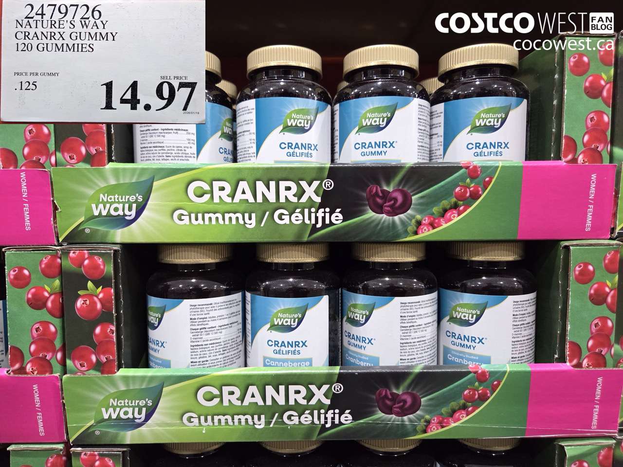 2479726 NATURE'S WAY CRANRX GUMMY 120 GUMMIES $14.97