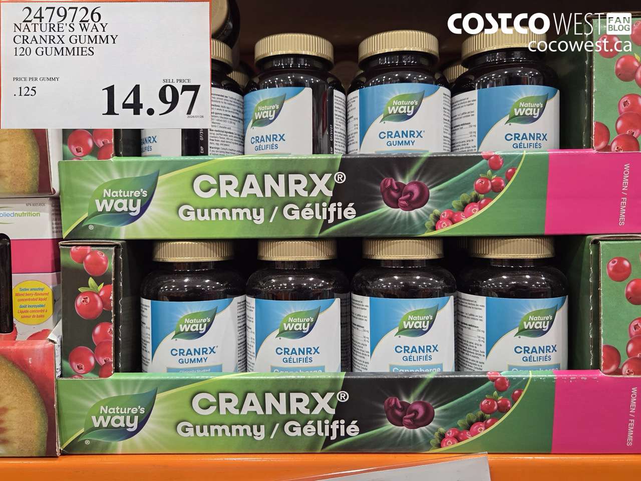 2479726 NATURE'S WAY CRANRX GUMMY 120 GUMMIES $14.97