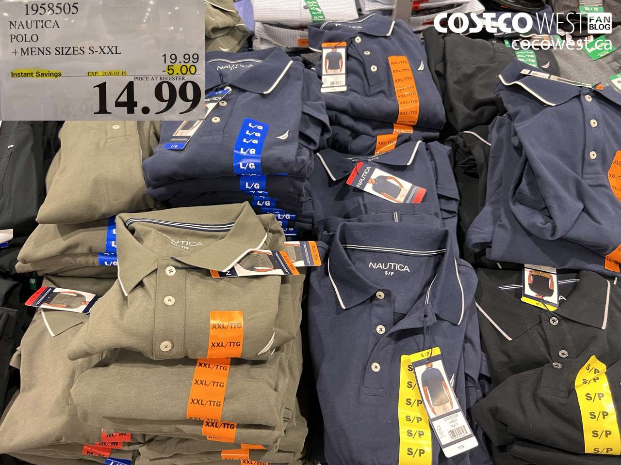 1958505 NAUTICA POLO +MENS SIZES S-XXL ($5.00 INSTANT SAVINGS EXPIRES ON 2026-02-15) $14.99