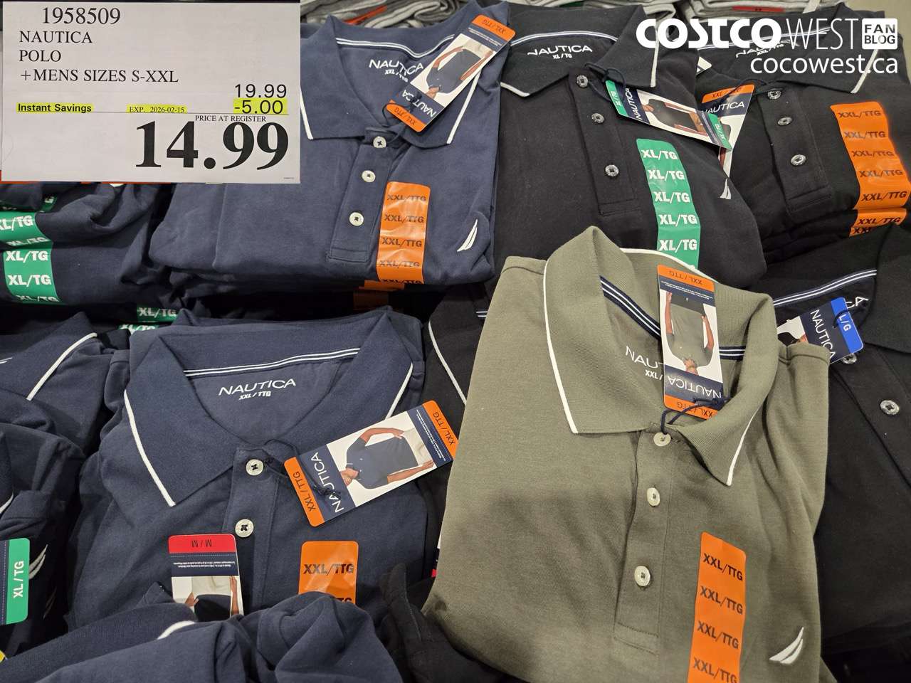 1958509 NAUTICA POLO + MENS SIZES S-XXL ($5.00 INSTANT SAVINGS EXPIRES ON 2026-02-15) $14.99