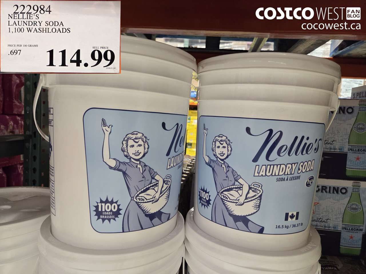 222984 NELLIE'S LAUNDRY SODA 1,100 WASHLOADS $114.99