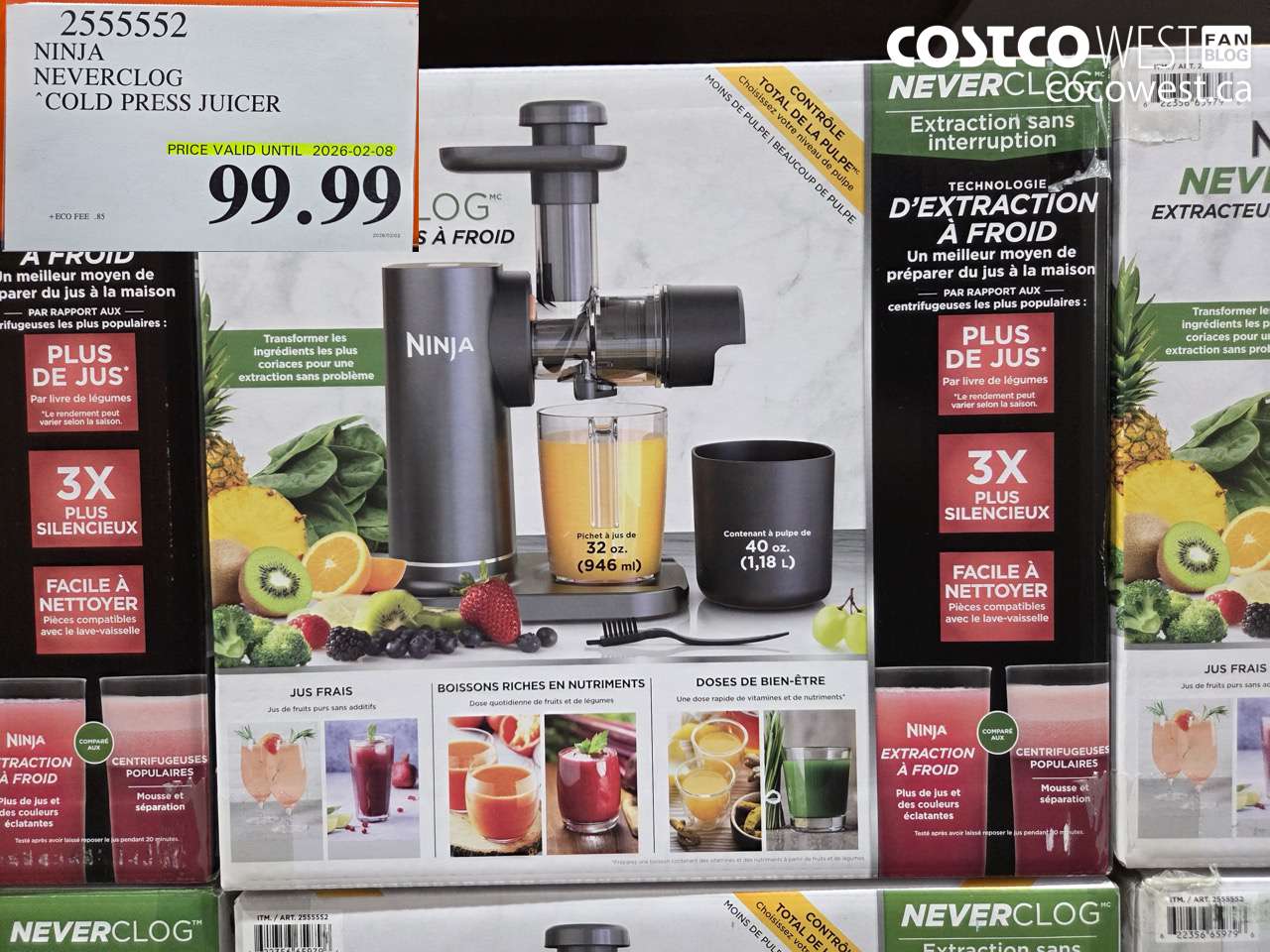 2555552 NINJA NEVERCLOG COLD PRESS JUICER $2026-02-08 $99.99