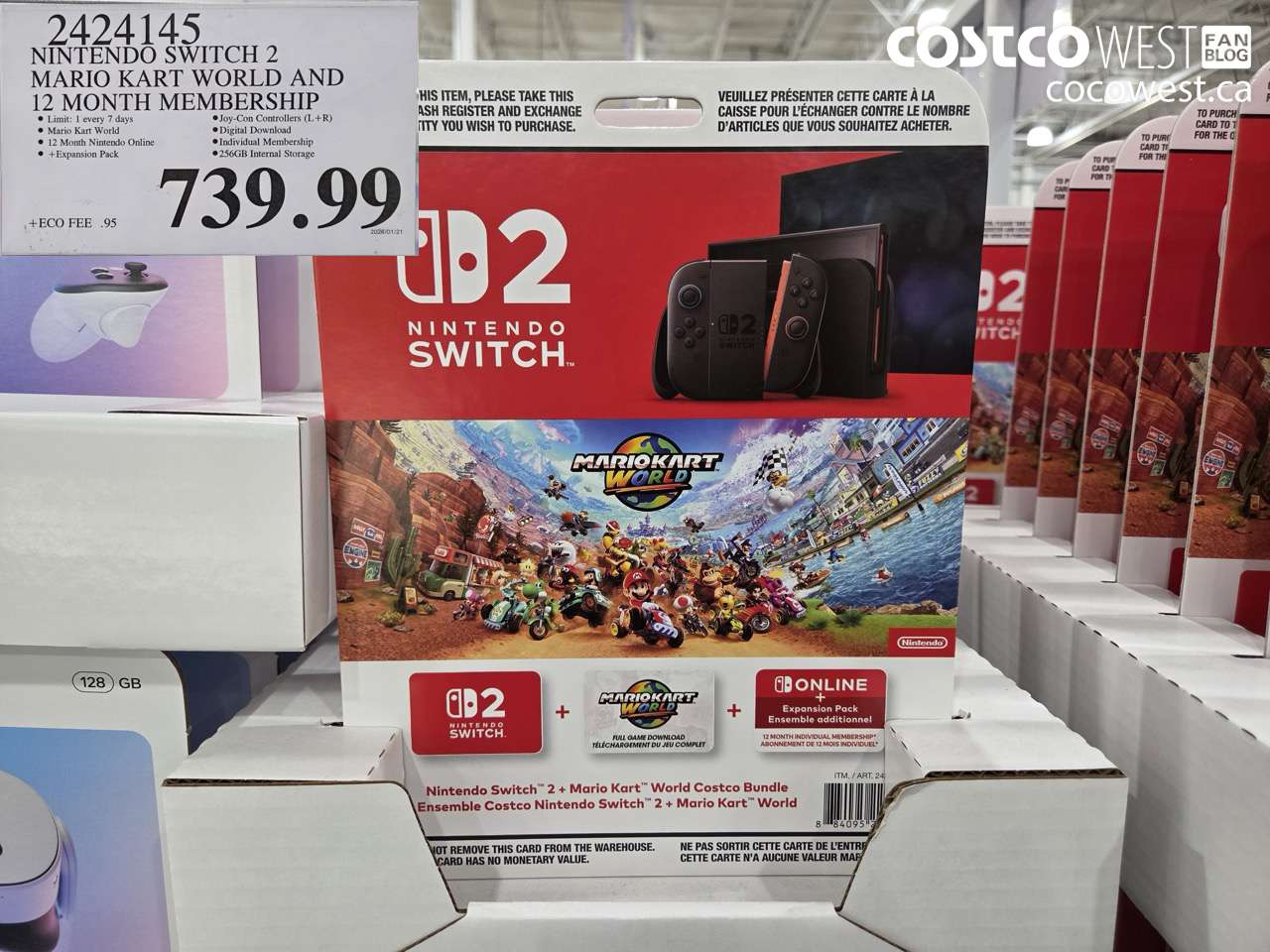 2424145 NINTENDO SWITCH 2 MARIO KART WORLD AND 12 MONTH MEMBERSHIP $739.99